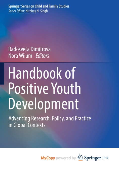 Handbook of Positive Youth Development