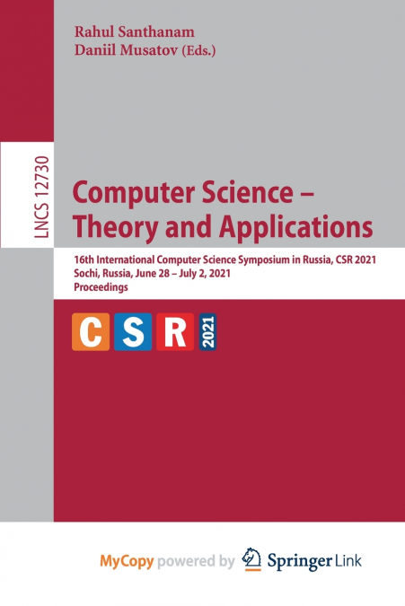 Computer Science - Theory and Applications