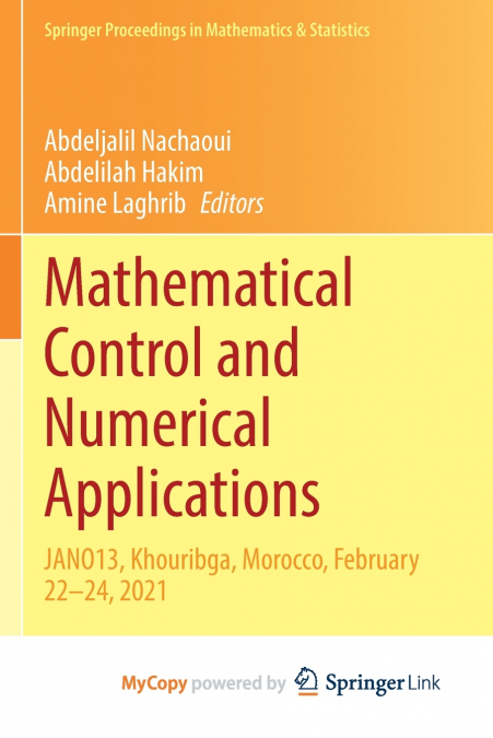 Mathematical Control and Numerical Applications