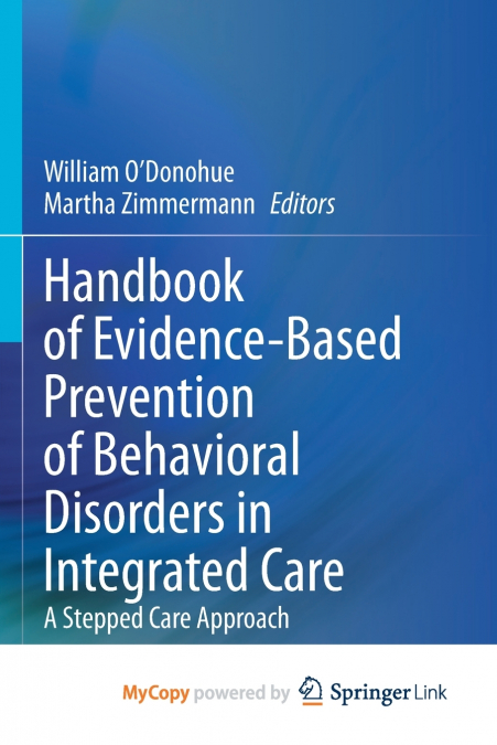 Handbook of Evidence-Based Prevention of Behavioral Disorders in Integrated Care