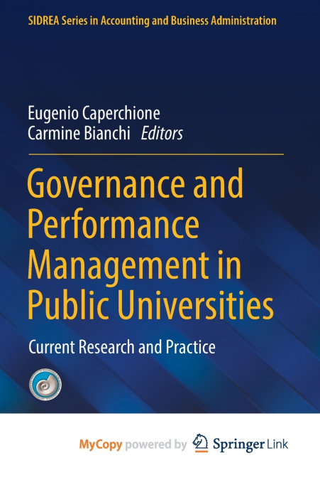 Governance and Performance Management in Public Universities