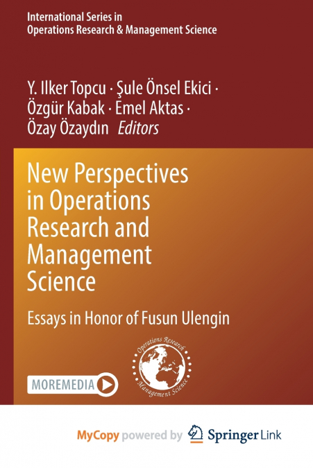 New Perspectives in Operations Research and Management Science