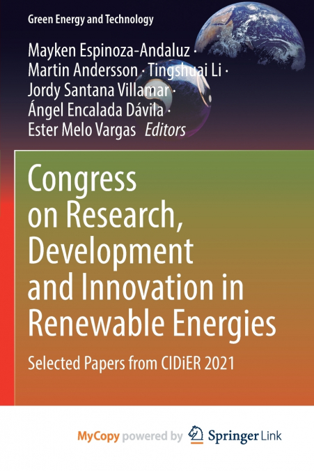 Congress on Research, Development and Innovation in Renewable Energies