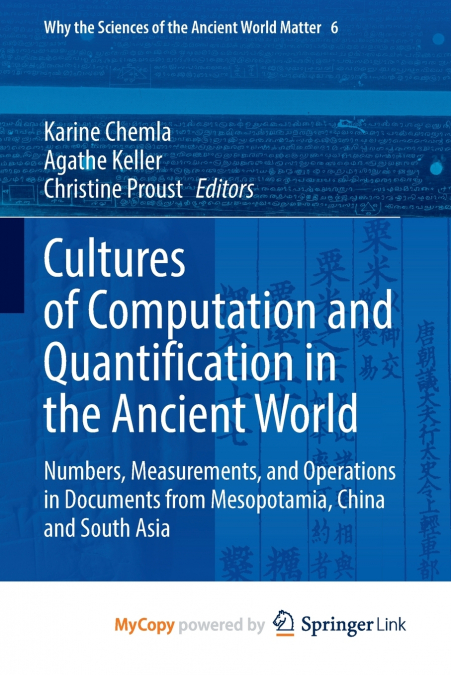 Cultures of Computation and Quantification in the Ancient World