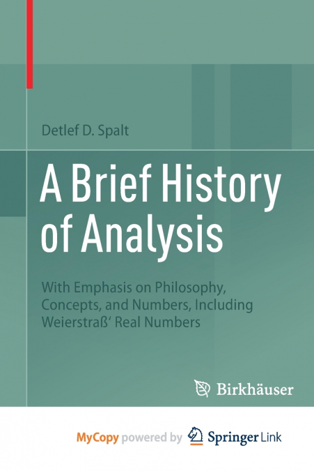 A Brief History of Analysis