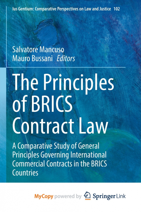 The Principles of BRICS Contract Law