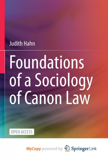 Foundations of a Sociology of Canon Law
