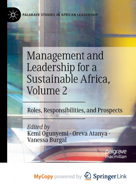 Management and Leadership for a Sustainable Africa, Volume 2