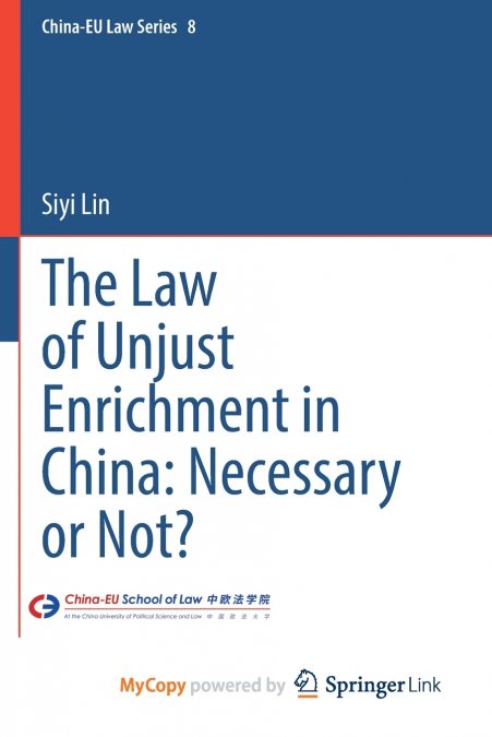 The Law of Unjust Enrichment in China