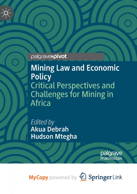 Mining Law and Economic Policy
