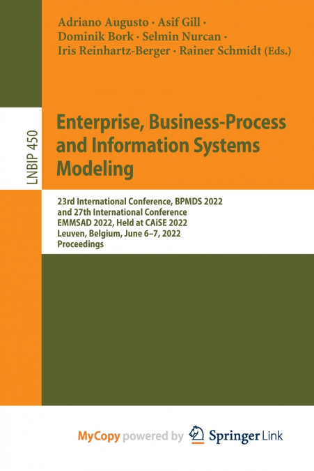 Enterprise, Business-Process and Information Systems Modeling