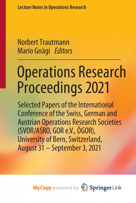 Operations Research Proceedings 2021