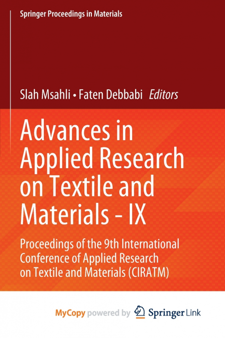 Advances in Applied Research on Textile and Materials - IX