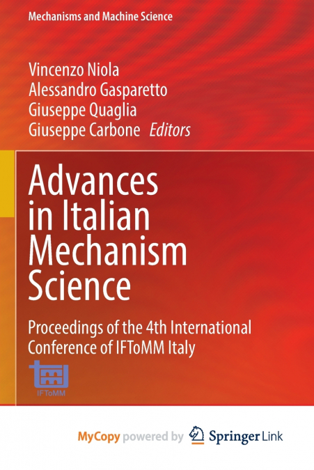 Advances in Italian Mechanism Science