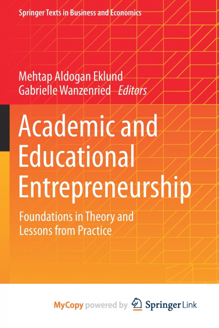 Academic and Educational Entrepreneurship