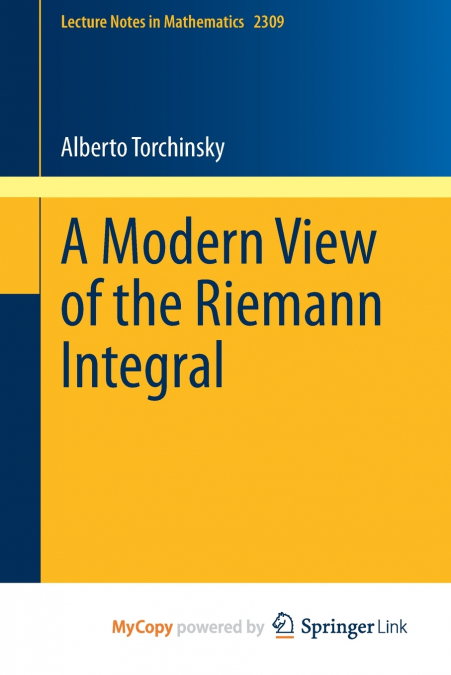 A Modern View of the Riemann Integral