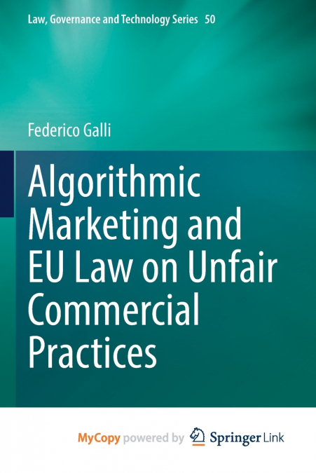 Algorithmic Marketing and EU Law on Unfair Commercial Practices