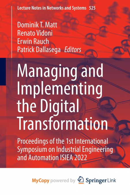 Managing and Implementing the Digital Transformation