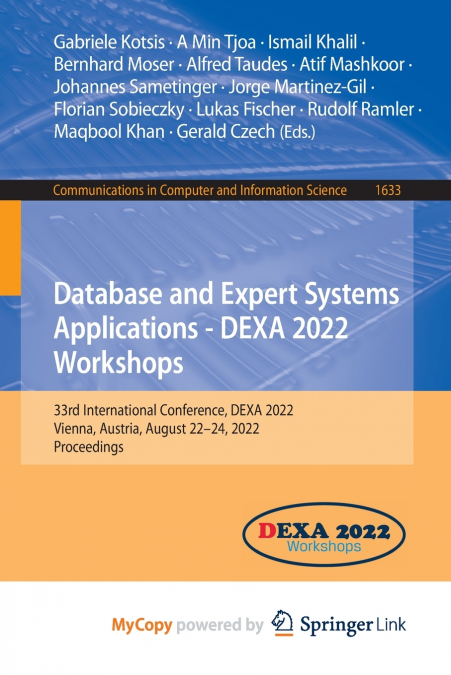 Database and Expert Systems Applications - DEXA 2022 Workshops
