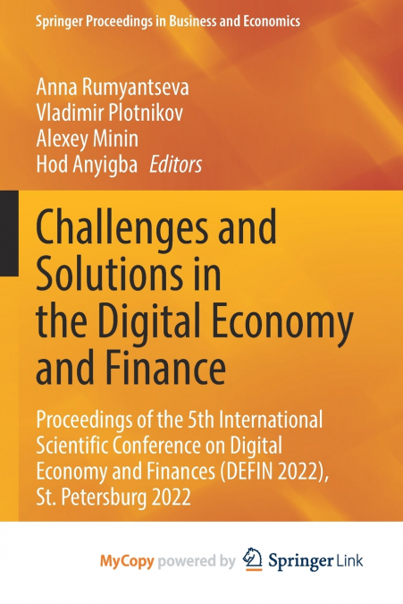 Challenges and Solutions in the Digital Economy and Finance
