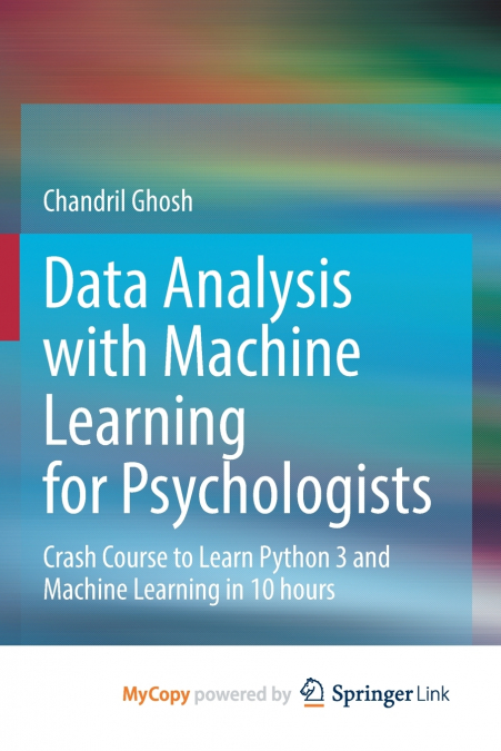 Data Analysis with Machine Learning for Psychologists