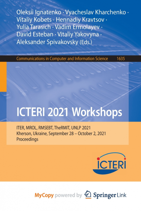 ICTERI 2021 Workshops