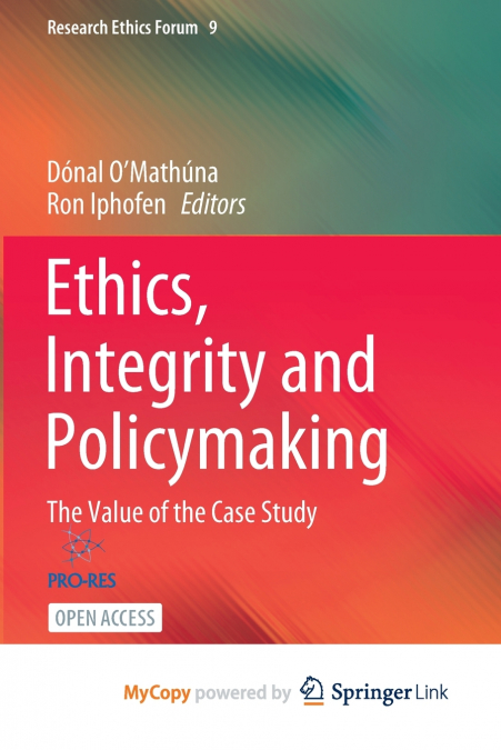 Ethics, Integrity and Policymaking