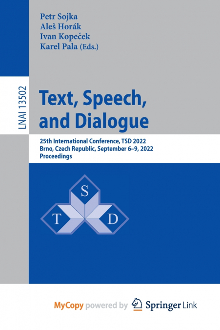 Text, Speech, and Dialogue