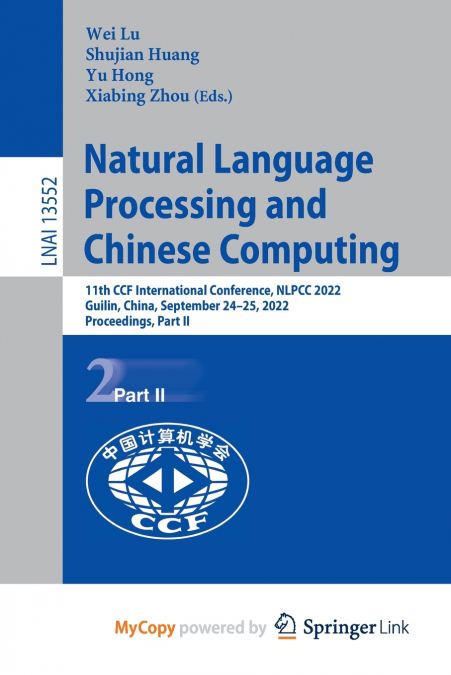Natural Language Processing and Chinese Computing
