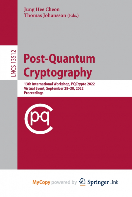 Post-Quantum Cryptography