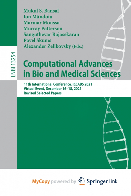 Computational Advances in Bio and Medical Sciences