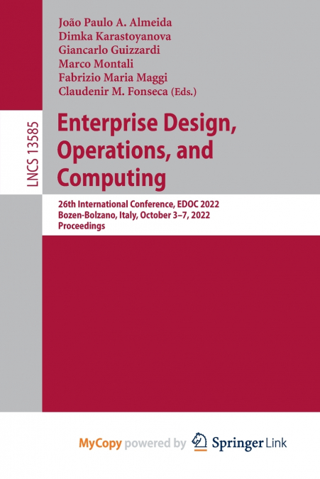 Enterprise Design, Operations, and Computing