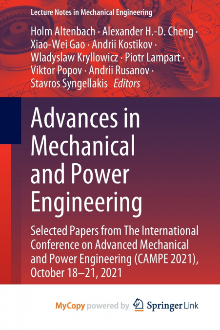 Advances in Mechanical and Power Engineering