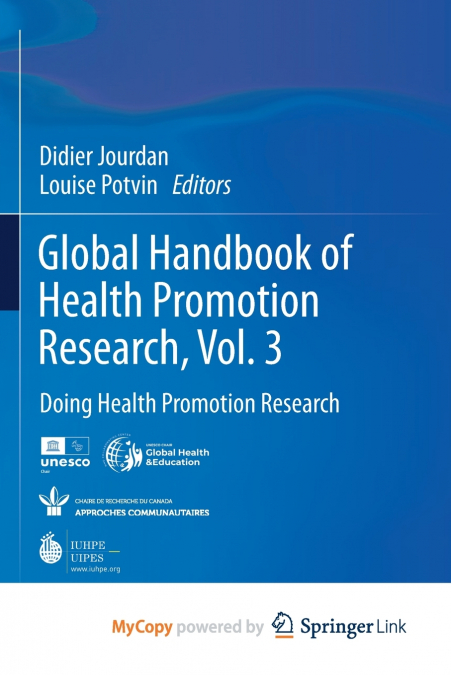 Global Handbook of Health Promotion Research, Vol. 3