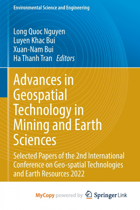 Advances in Geospatial Technology in Mining and Earth Sciences