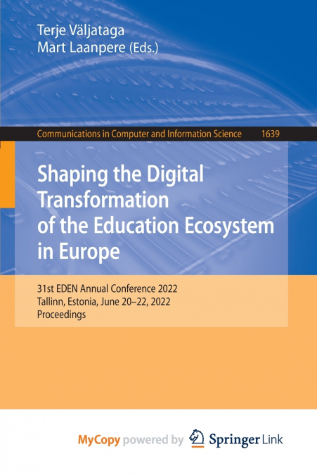 Shaping the Digital Transformation of the Education Ecosystem in Europe