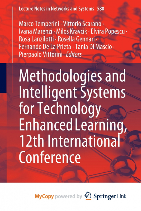 Methodologies and Intelligent Systems for Technology Enhanced Learning, 12th International Conference