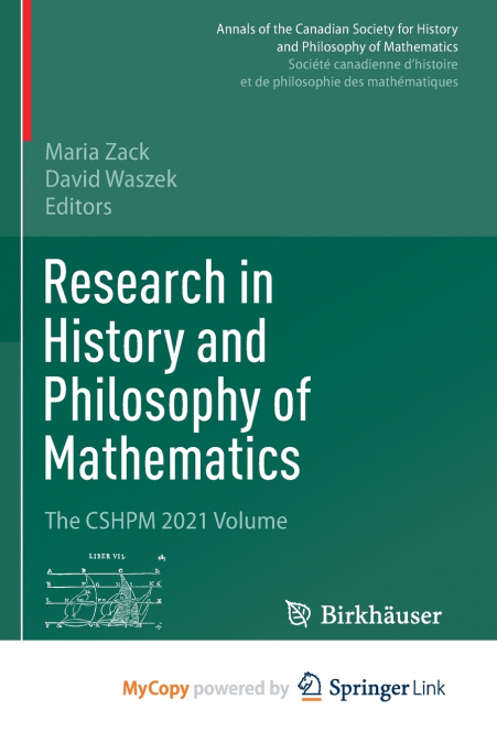 Research in History and Philosophy of Mathematics
