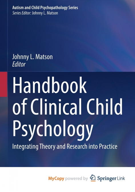 Handbook of Clinical Child Psychology