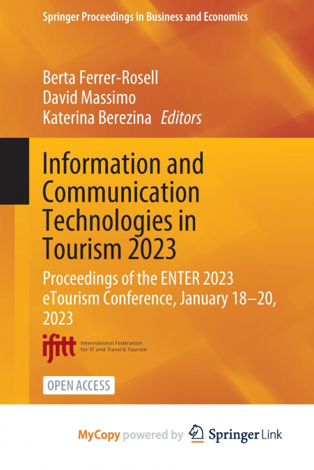 Information and Communication Technologies in Tourism 2023