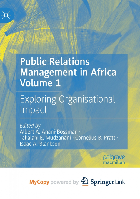 Public Relations Management in Africa Volume 1
