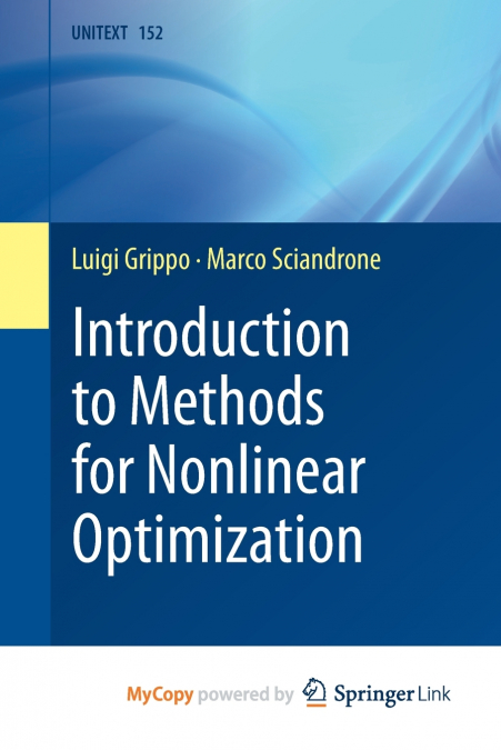 Introduction to Methods for Nonlinear Optimization