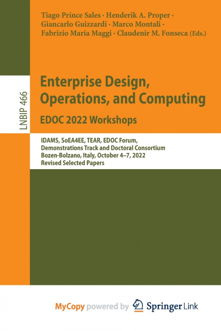 Enterprise Design, Operations, and Computing. EDOC 2022 Workshops