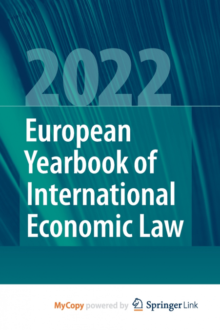 European Yearbook of International Economic Law 2022