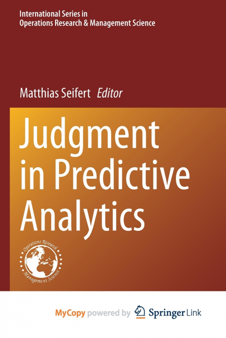 Judgment in Predictive Analytics