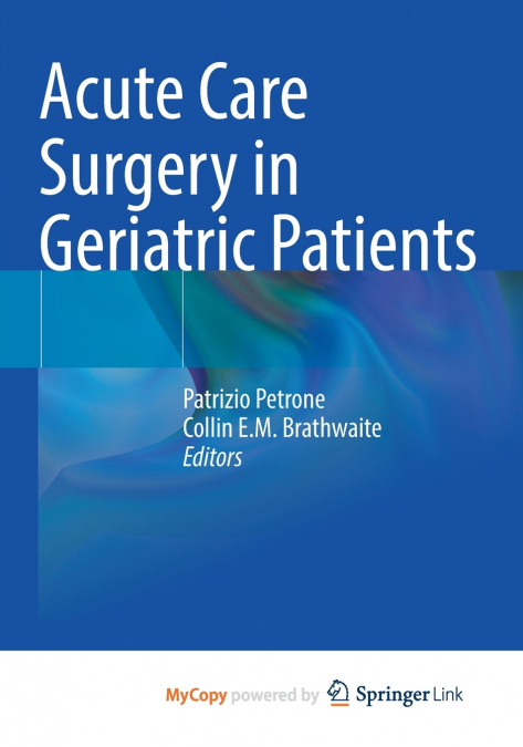 Acute Care Surgery in Geriatric Patients