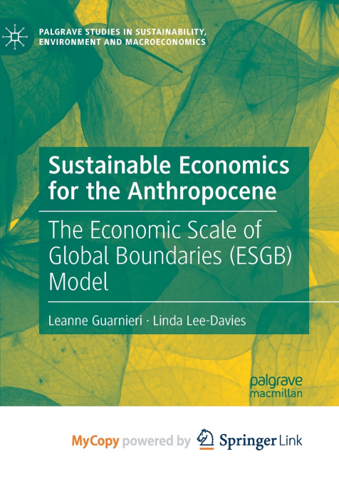 Sustainable Economics for the Anthropocene