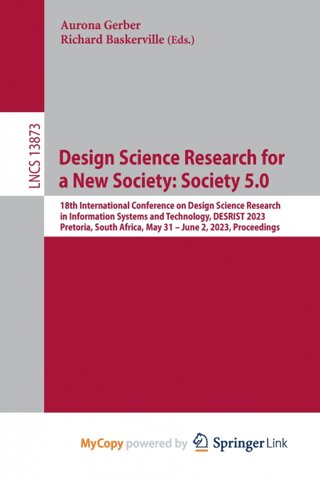 Design Science Research for a New Society