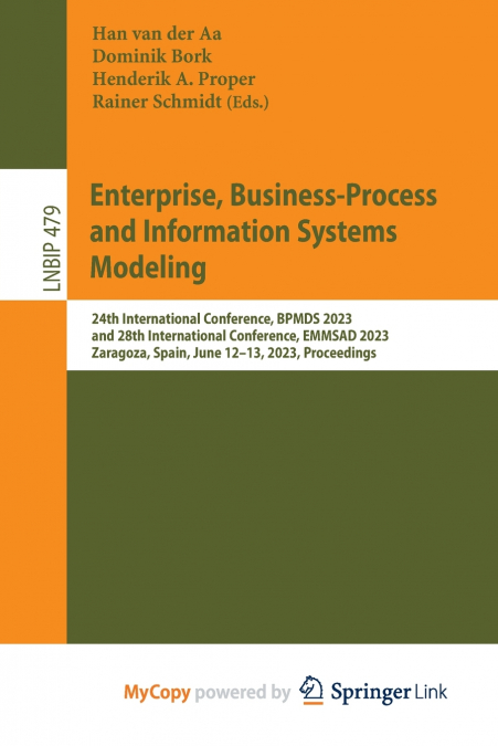 Enterprise, Business-Process and Information Systems Modeling
