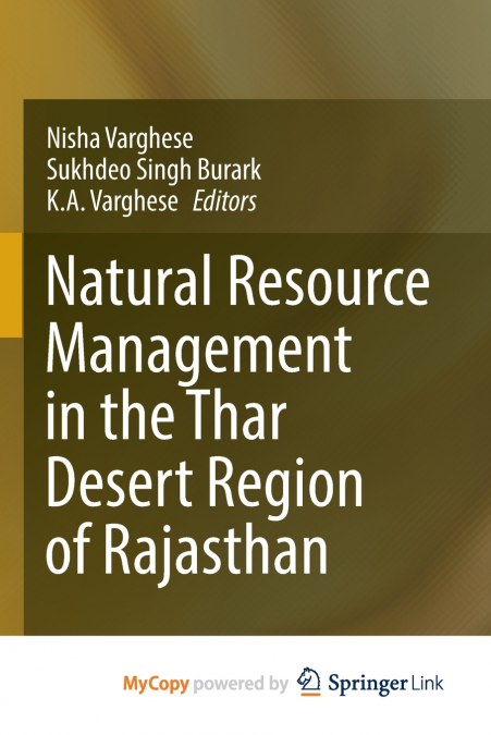 Natural Resource Management in the Thar Desert Region of Rajasthan